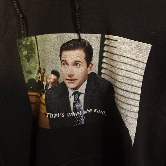Dunder Mifflin "Thats What She Said" Hoodie Black Cotton L - Picture 3 of 5